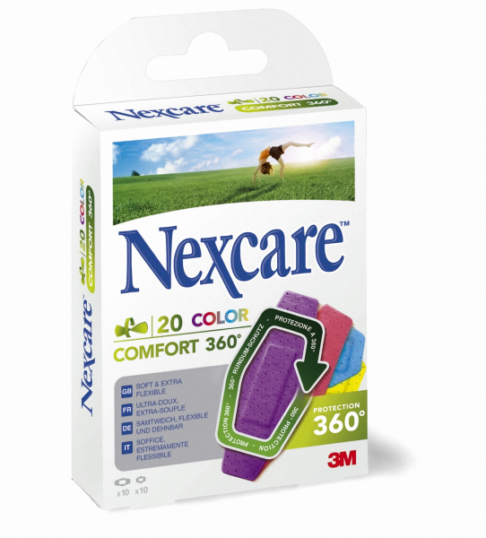 3M Nexcare náplasti Comfort (360° ochrana rány) BAREVNÉ, 20 ks