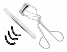 Tweezerman Platinum Silver sada - kleštičky na řasy a pinzeta platinum