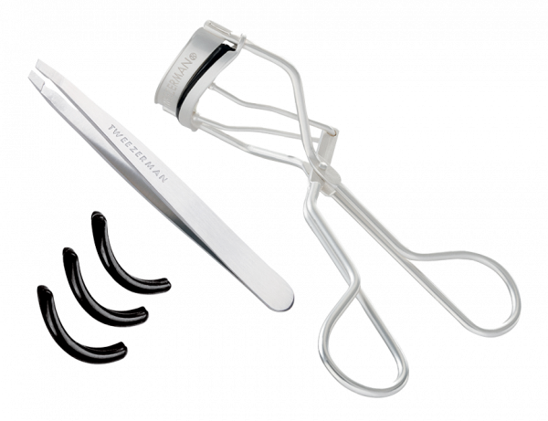 Tweezerman Platinum Silver sada - kleštičky na řasy a pinzeta platinum