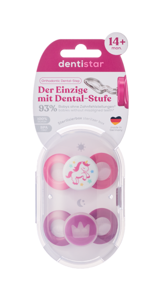 Dentistar Day & Night Soother, denní a noční dudlík, od 14 měsíců, růžový