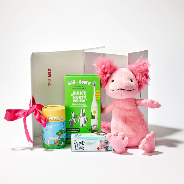 Dárková vánoční sada BOB A BOBEK KRAFT a JELLYCAT Axolotl Alice