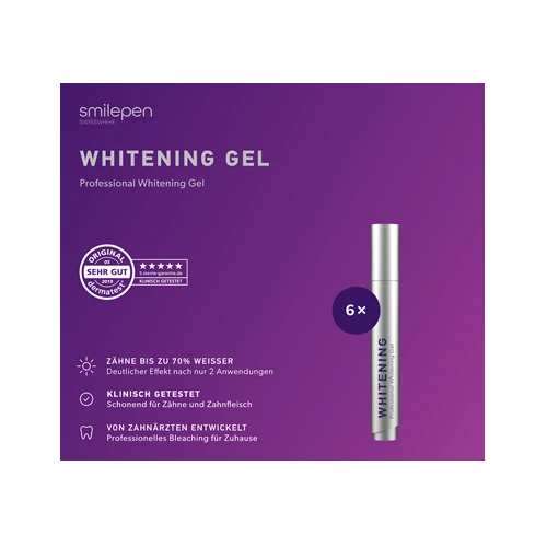 Smilepen Whitening Gel, sada gelových bělicích per (6x 5 ml)