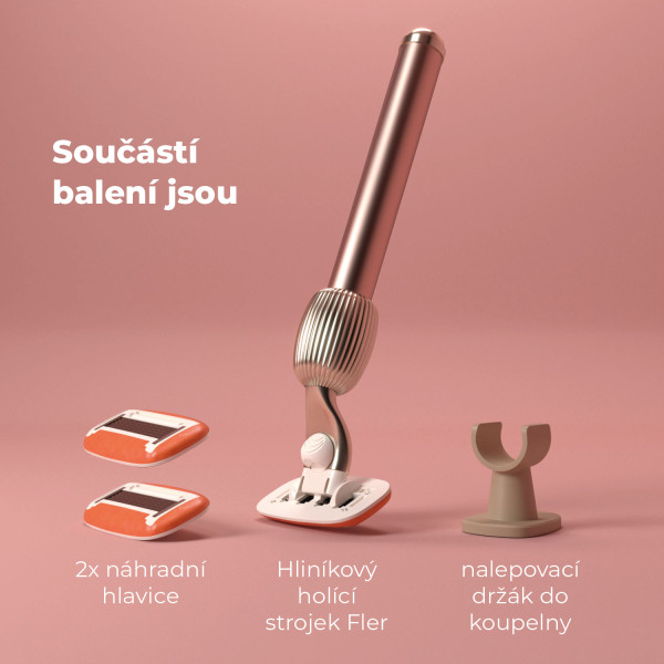 FLER Starter set – holicí strojek v barvě růžového zlata