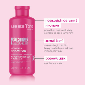 Lee Stafford Grow Strong & Long Activation Shampoo, Šampon pro růst a objem vlasů, 250 ml