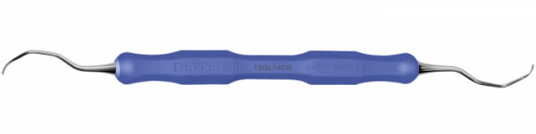 Deppeler Gracey kyreta 13GL14 Deep pro ošetření hlubokých paradontálních kapes s modrým návlekem CleaNEXT