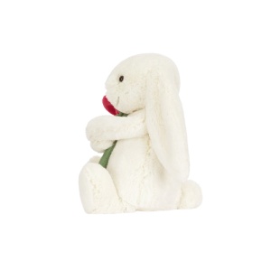 Jellycat Krémový králíček s růžičkou