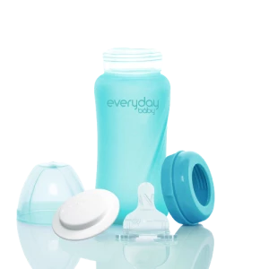 Everyday Baby skleněná láhev s termo senzorem 240 ml, Turquoise
