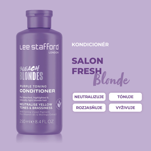 Lee Stafford Bleach Blondes Purple Toning kondicionér s fialovým pigmentem, 250 ml