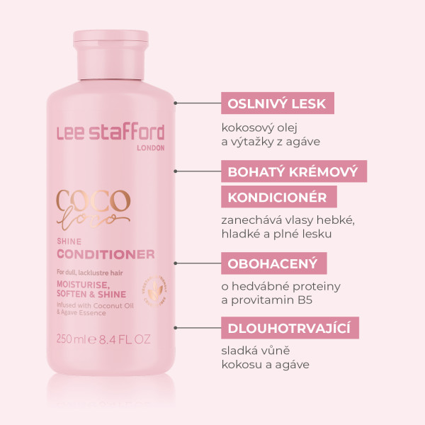 Lee Stafford CoCo LoCo Shine Conditioner hydratační kondicionér na vlasy, 250 ml