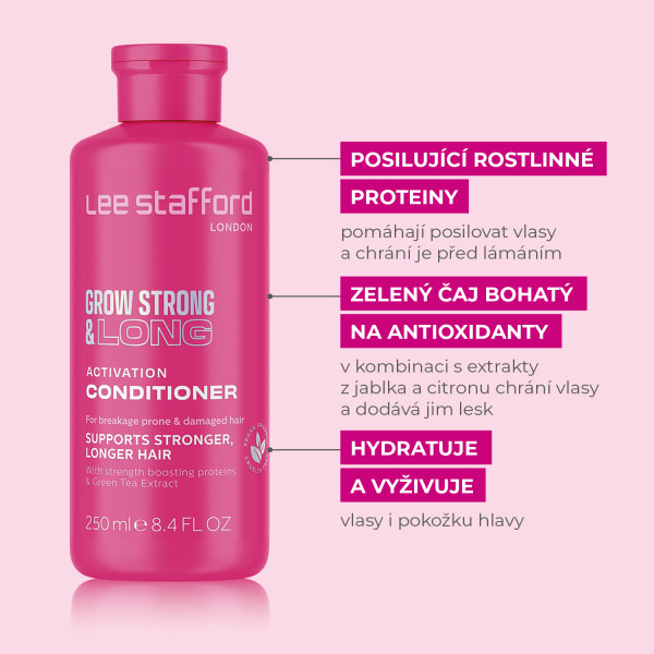 Lee Stafford Grow Strong & Long Activation Conditioner, Kondicionér podporující růst vlasů, 250 ml
