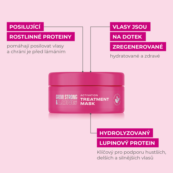 Lee Stafford Grow Strong & Long Activation Treatment Maska, Ošetřující maska podporující růst vlasů, 200 ml