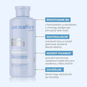 Lee Stafford Bleach Blondes Ice White šampon pro ledový odstín blond vlasů, 250 ml