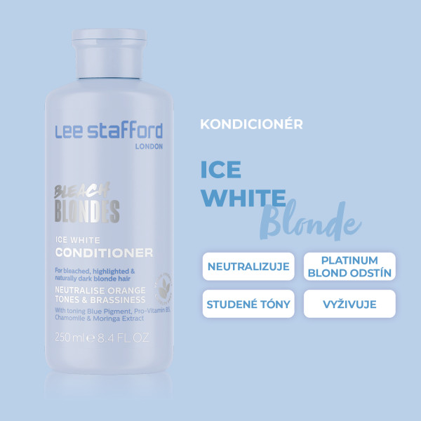 Lee Stafford Bleach Blondes Ice White kondicionér s modrým pigmentem, 250 ml
