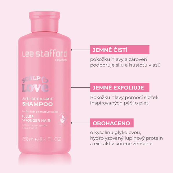 Lee Stafford Scalp Love Anti Hair-Loss Thickening šampon pro posílení vlasů a proti vypadávání, 250 ml