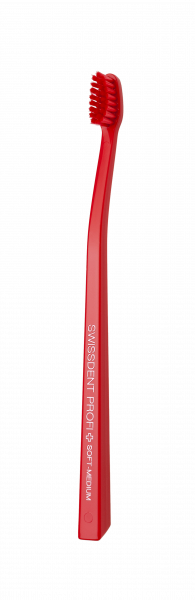 SWISSDENT COLOURS zubní kartáček, Soft-Medium, červený