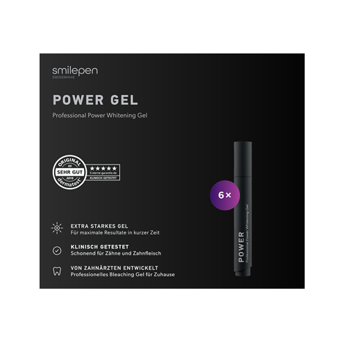 Smilepen Power Whitening Gel, sada bělicích gelových per (6 x 5 ml)