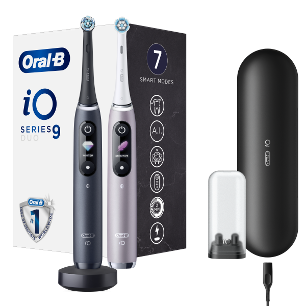 Oral-B iO9 Series Duo Black/Rose elektrické zubní kartáčky