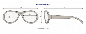 BABIATORS Original Aviator sluneční brýle, tmavě modré, 0-2 let