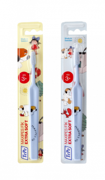 TePe Kids x-soft, dětský zubní kartáček s Maxipsem Fíkem