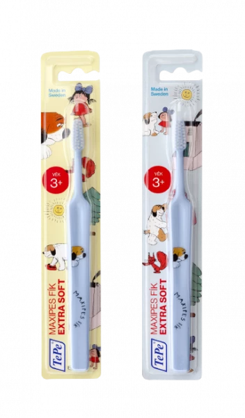 TePe Kids x-soft, dětský zubní kartáček s Maxipsem Fíkem