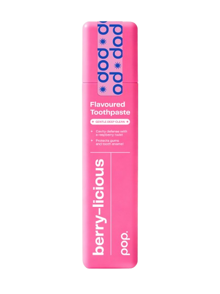 Pop Berry-licious, bělicí zubní pasta s malinovo-mátovou příchutí, 75 g