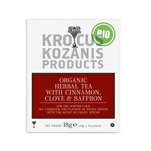 Krocus Kozanis WARMING Saffron Tea - BIO bylinný čaj se skořicí, hřebíčkem a šafránem