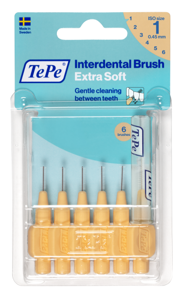 TePe Extra soft mezizubní kartáčky 0,45 mm, světle oranžové, 6 ks