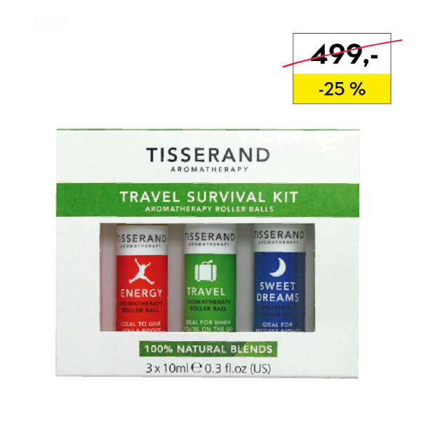 Tisserand Travel Survival Kit cestovní aromaterapeutická sada první pomoci, 3x 10 ml