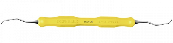 Deppeler Gracey kyreta 5GL6 Deep pro ošetření hlubokých paradontálních kapes se žlutým návlekem CleaNEXT