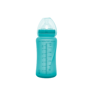 Everyday Baby skleněná láhev s termo senzorem 240 ml, Turquoise