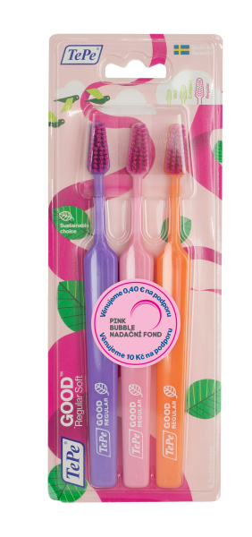 TePe GOOD Regular soft, sada zubních kartáčků, limitovaná edice Pink Ribbon