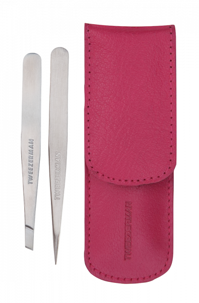 Tweezerman Petite Tweeze Set Pink sada pinzet v růžovém pouzdře