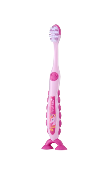 Brush-baby Unicorn FlossBrush™, dětský zubní kartáček s jednorožci, 2 ks, 3-6 let