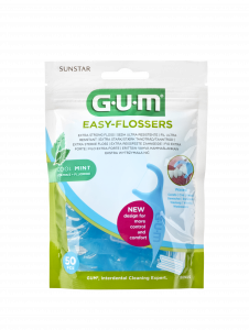 GUM Easy-Flossers Cool Mint, 50 ks + cestovní pouzdro