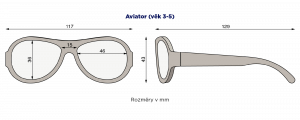 BABIATORS Original Aviator sluneční brýle, tmavě modré, 3-5 let