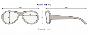 BABIATORS Original Aviator sluneční brýle, tmavě modré, 3-5 let