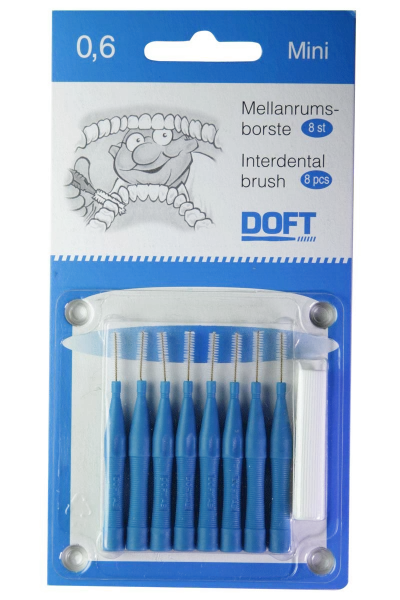 DOFT mezizubní kartáčky 0,6 mm, modré, 8 ks