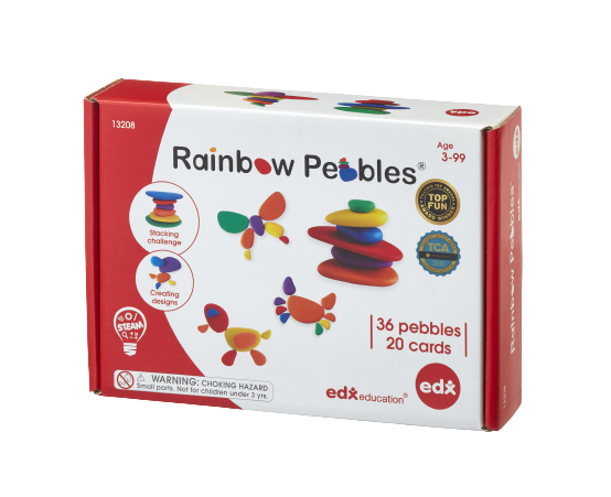 EDX Education barevné Duhové kamínky, 36 ks