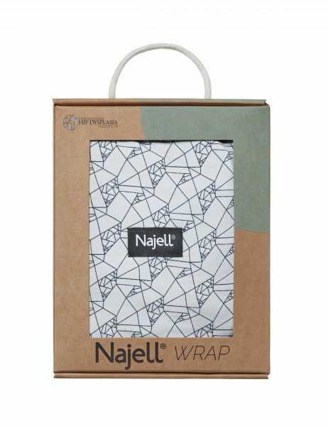 Najell Wrap šátek, šedý se vzorem, M/L