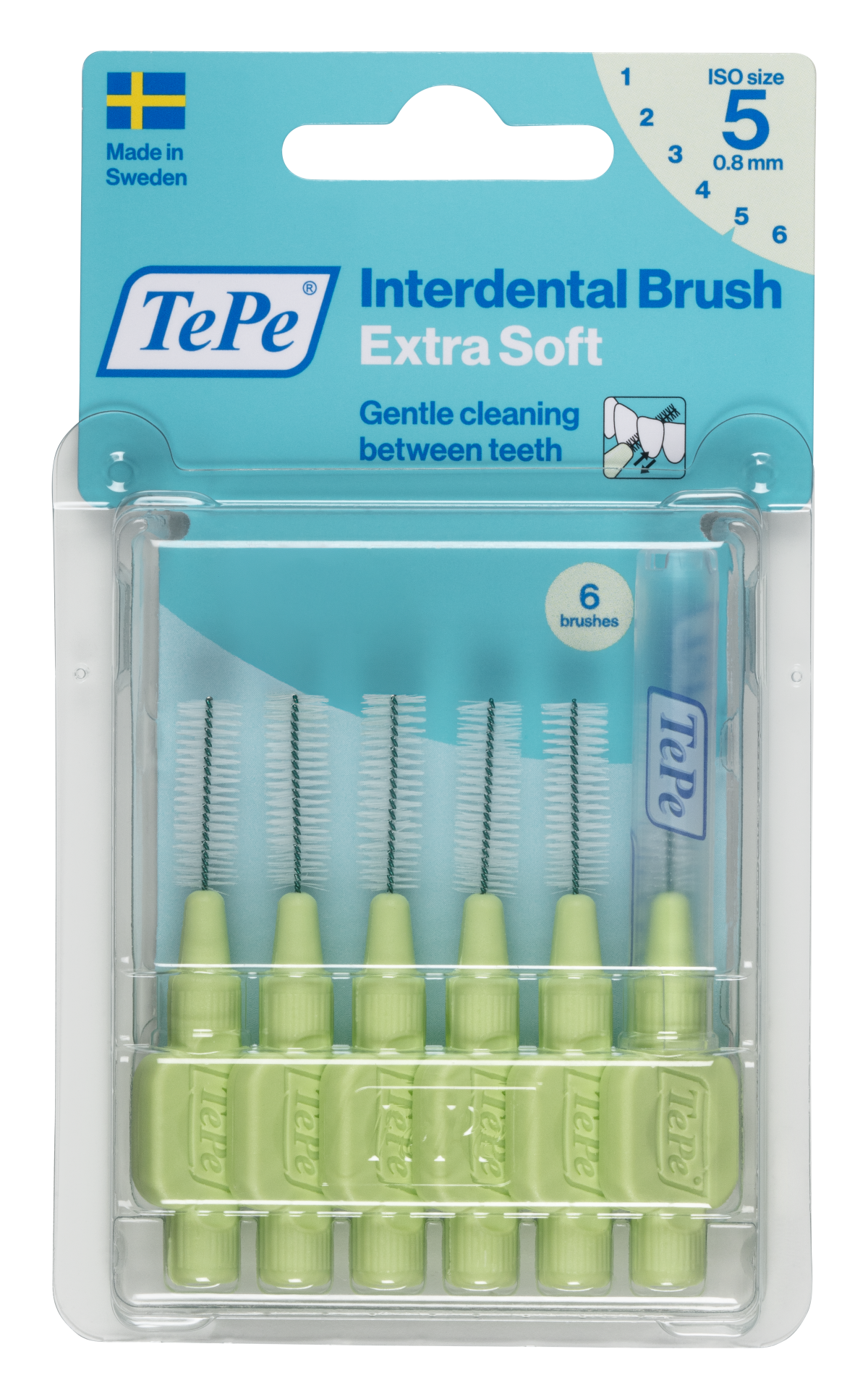 TePe Extra soft mezizubní kartáčky 0,8 mm, světle zelené, 6 ks