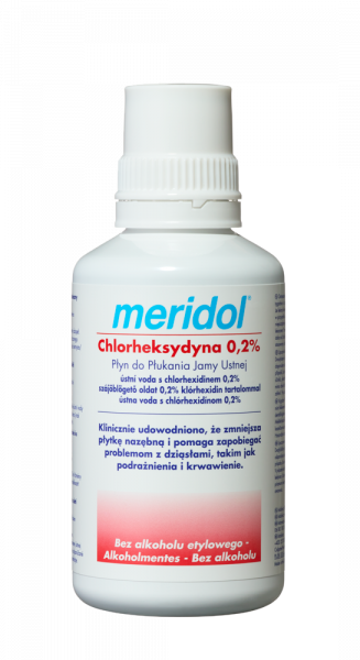 Meridol ústní voda (výplach) s chlorhexidinem 0,2%, 300 ml