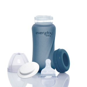 Everyday Baby skleněná láhev s termo senzorem 240 ml, Blueberry