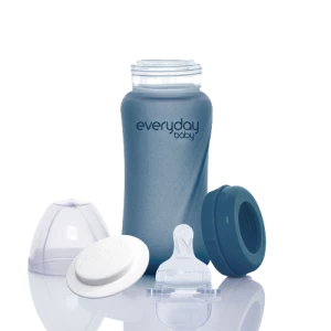 Everyday Baby skleněná láhev s termo senzorem 240 ml, Blueberry