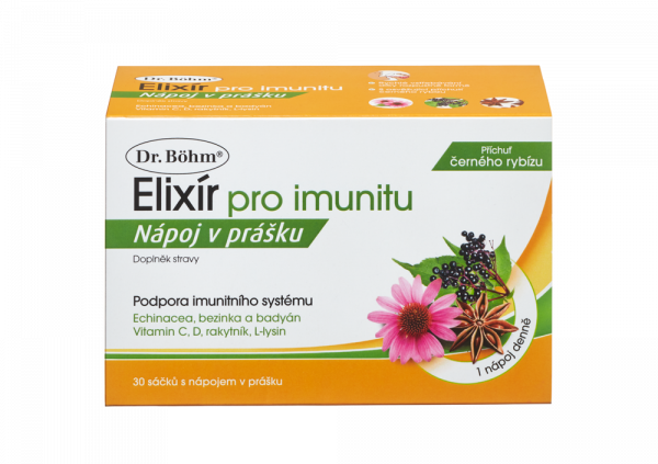 Dr. Böhm Elixír pro imunitu, 30 sáčků v balení s příchutí černého rybízu