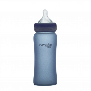 Everyday Baby skleněná láhev s termo senzorem, 300 ml, tmavě modrá