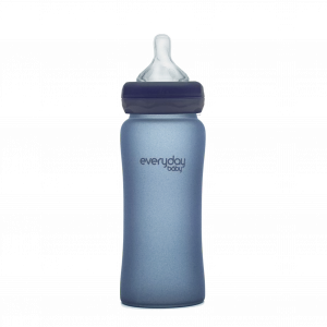 Everyday Baby skleněná láhev s termo senzorem, 300 ml, tmavě modrá