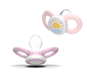 Dentistar ortodontické dudlíky 0-6 měsíců, růžové