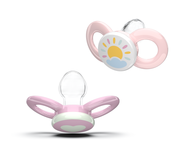 Dentistar ortodontické dudlíky 0-6 měsíců, růžové