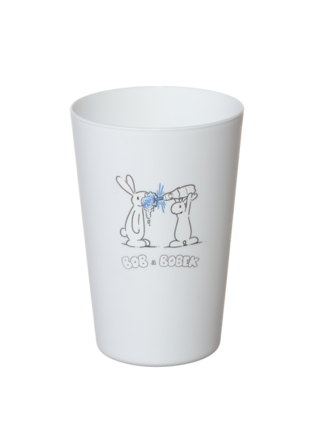 Barevný plastový kelímek s Bob a Bobkem, bílý