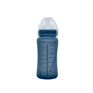 Everyday Baby skleněná láhev s termo senzorem 240 ml, Blueberry